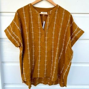 Madewell Lakeline Popover Shirttail Top in Jacquard Stripe